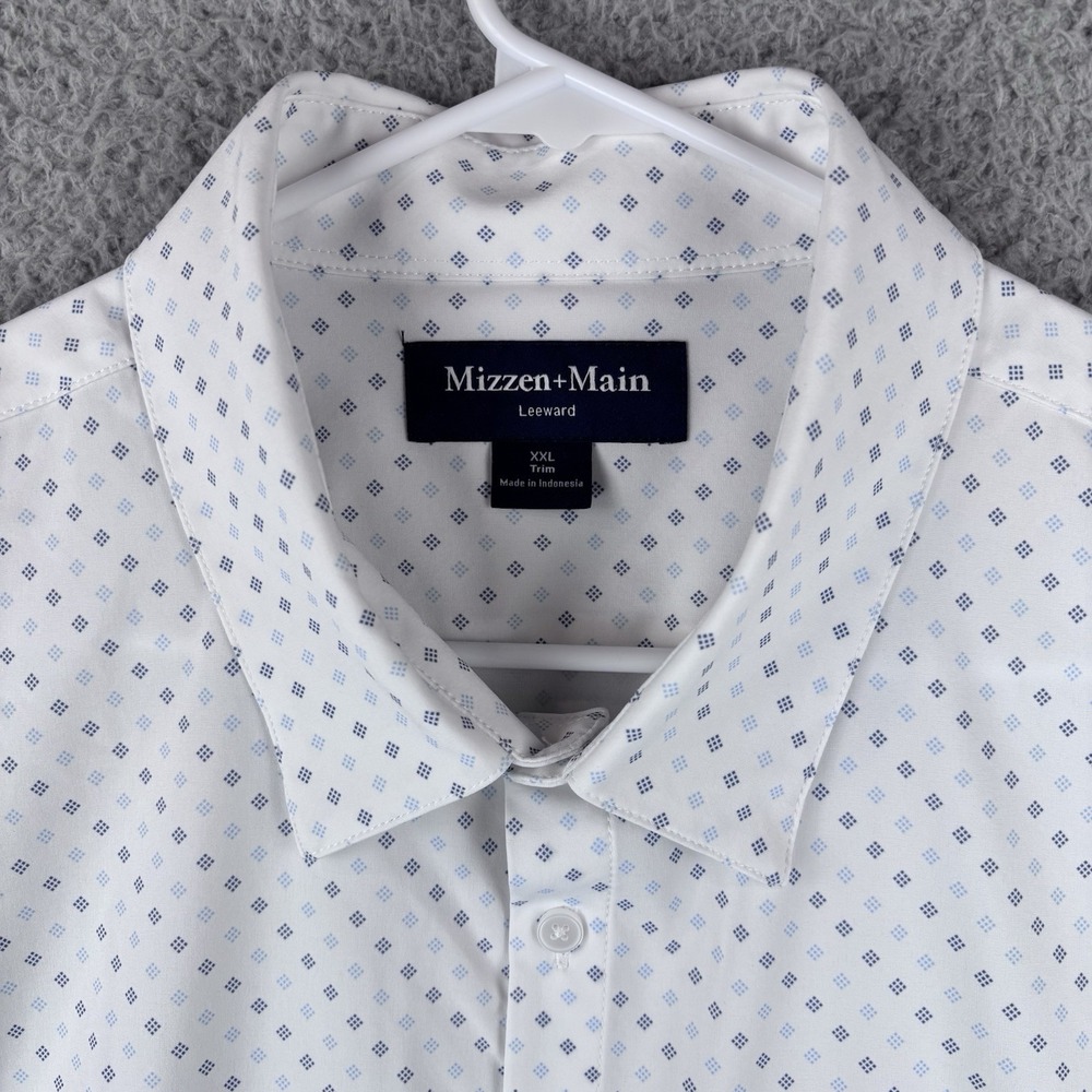 Mizzen + Main Shirt Men XXL Trim Fit Performance Leeward Check Plaid USA Made